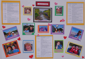 This trifold poster includes photos and countries Mary visited